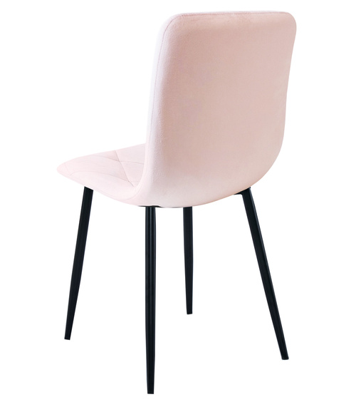 Krzesło LIBRA - jasny róż aksamit / nogi czarne x 3
