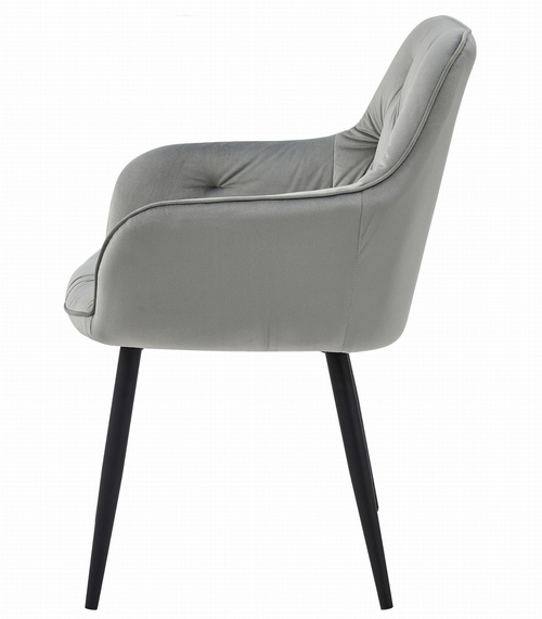Krzesło JORK - aksamit srebrno-szary / nogi czarne x 1