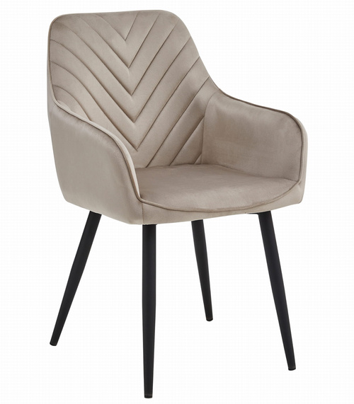Krzesło NANA - ciemny beż aksamit / nogi czarne x 1