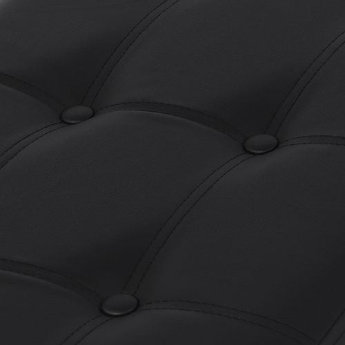 Pufa składana XXL z guzikami - 80x40x40cm ekoskóra czarna