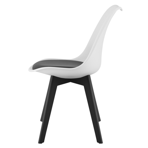 Krzesło MARK biało czarne / nogi czarne x 2