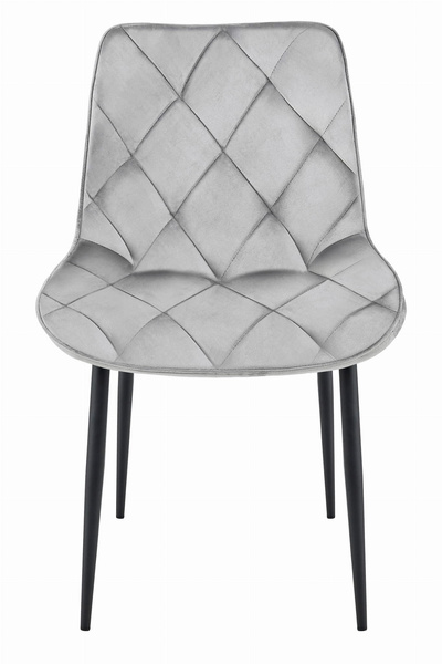 Krzesło TOR - aksamit srebrno-szary / nogi czarne x 3