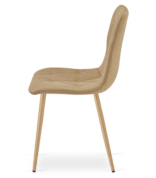 Krzesło LIBRA - brąz materiał / nogi kolor drewna x 2