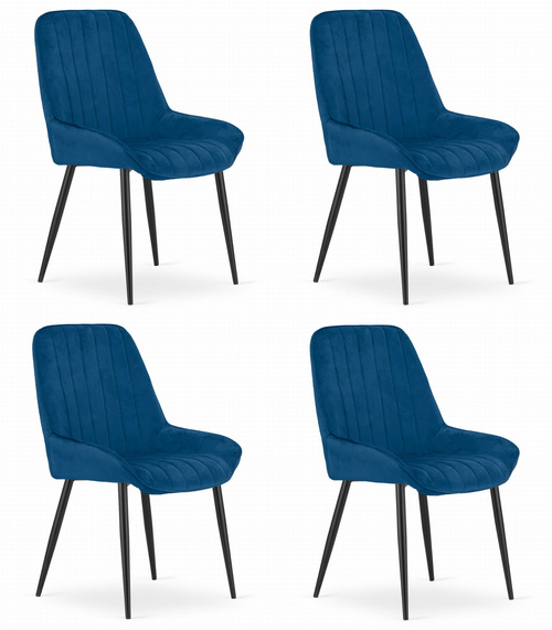 Krzesło LARY - granat aksamit x 4