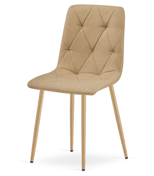 Krzesło LIBRA - brąz materiał / nogi kolor drewna x 2