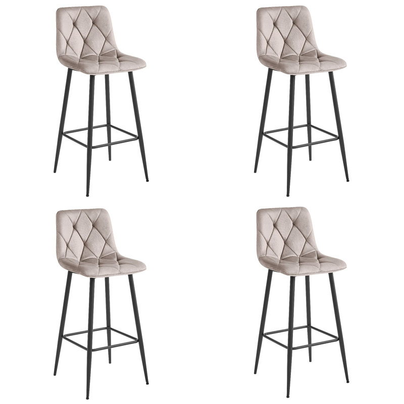 Hoker NADO - aksamit ciemny beż / nogi czarne x 4