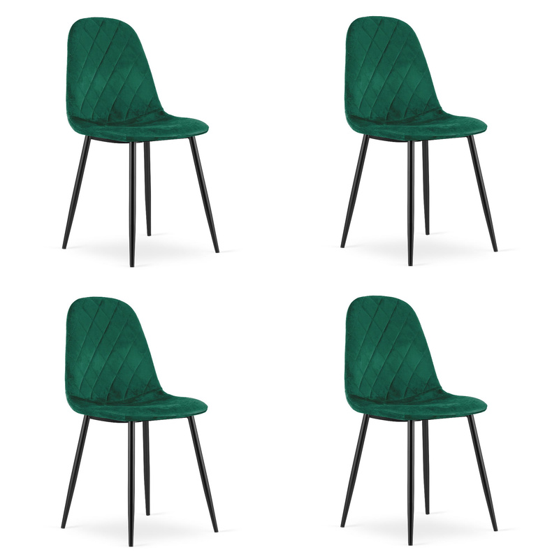 Krzesło ASTI - ciemna zieleń aksamit x 4