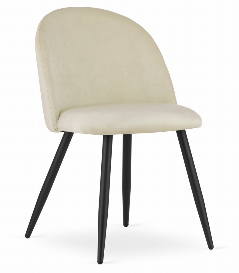 Krzesło BELLO - aksamit beż / nogi czarne x 1