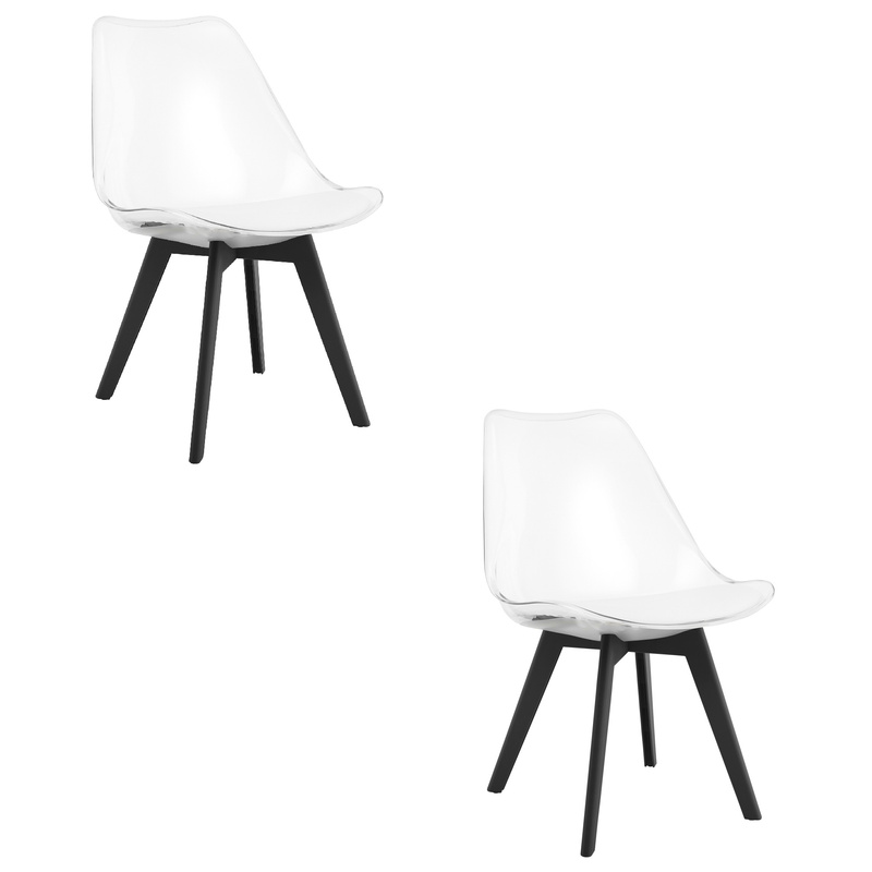 Krzesło MARK - przezroczyste / nogi czarne x 2