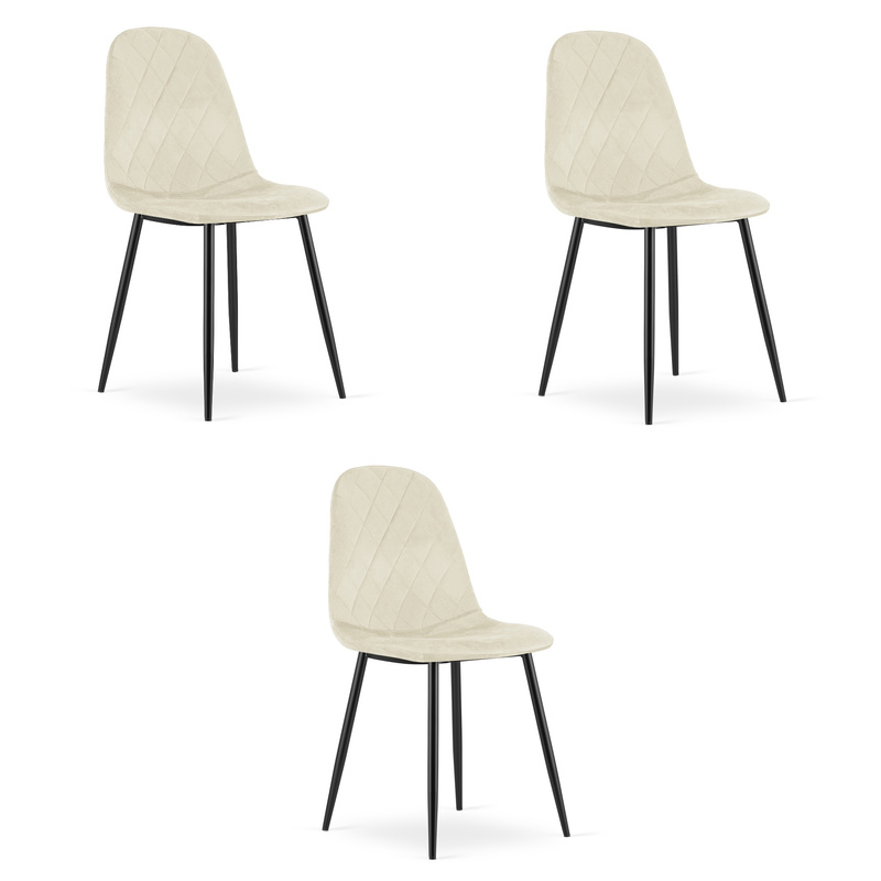 Krzesło ASTI - beż aksamit x 3