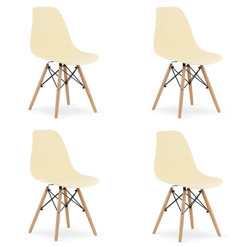 Krzesło OSAKA kremowe / nogi naturalne x 4