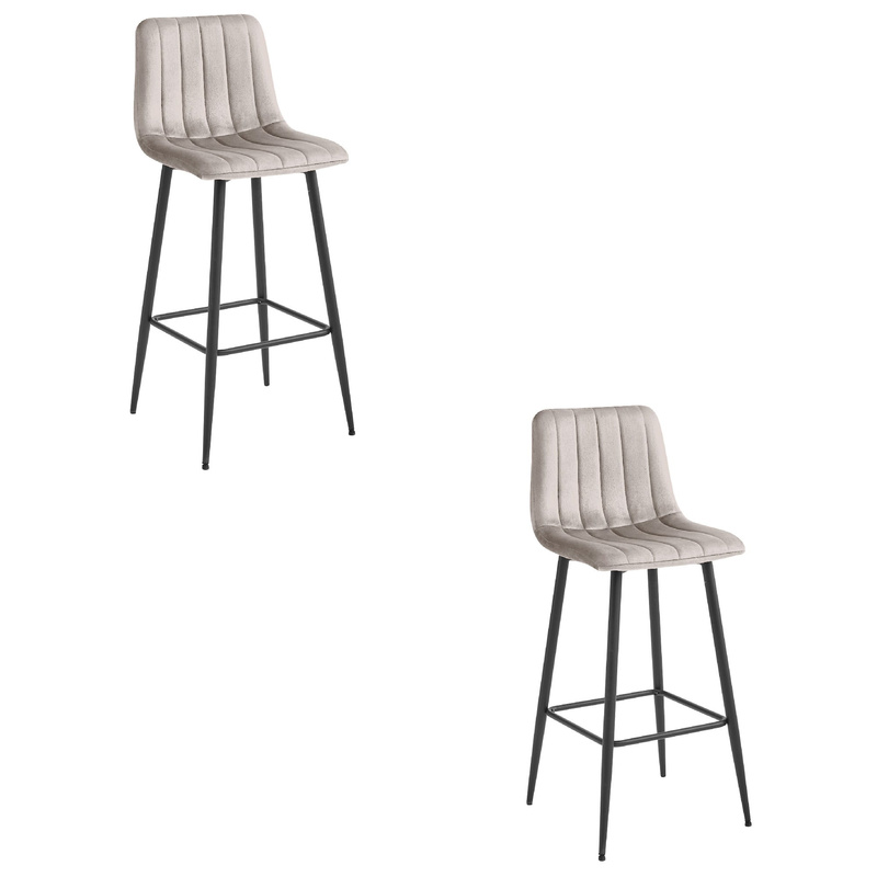 Hoker POZZA - aksamit ciemny beż / nogi czarne x 2