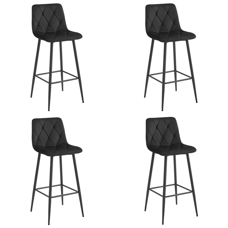 Hoker NADO - czarny aksamit / nogi czarne x 4