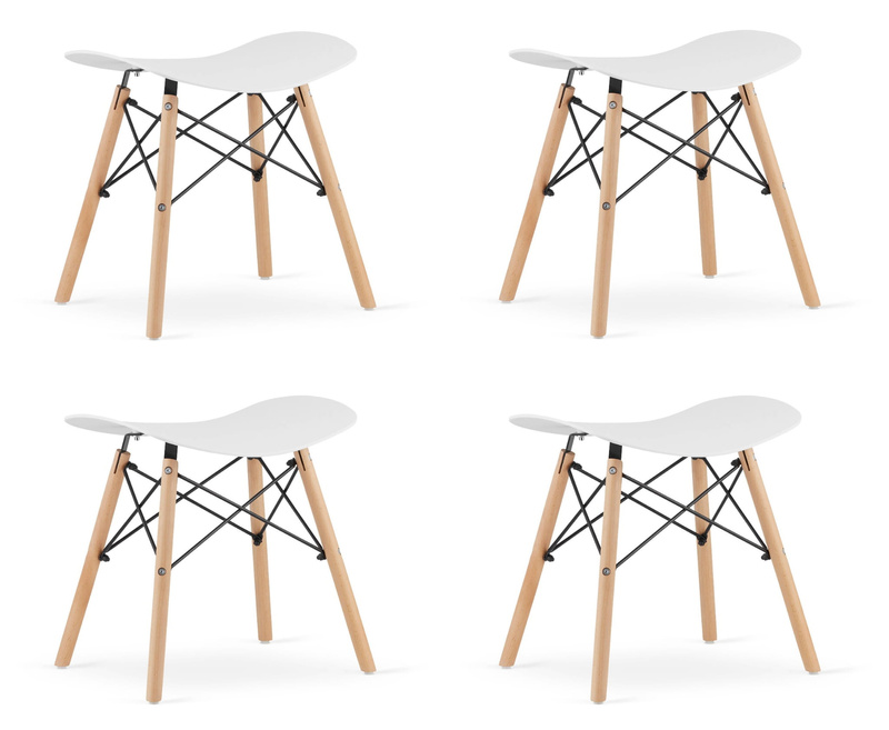 Taboret KORFU - biały x 4