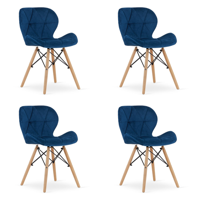 Krzesło LAGO Aksamit - granatowe x 4
