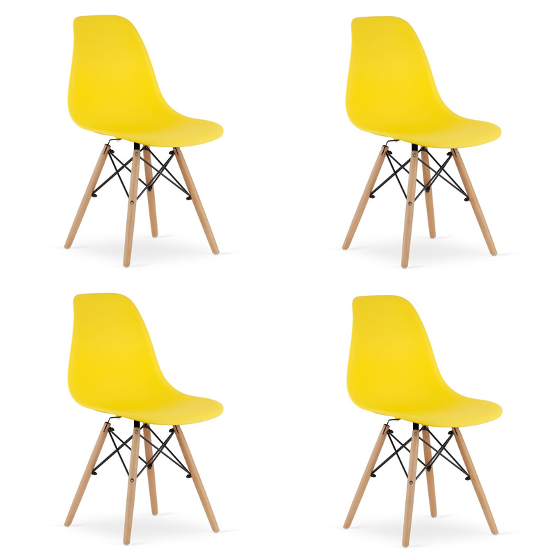 Krzesło OSAKA żółte / nogi naturalne x 4